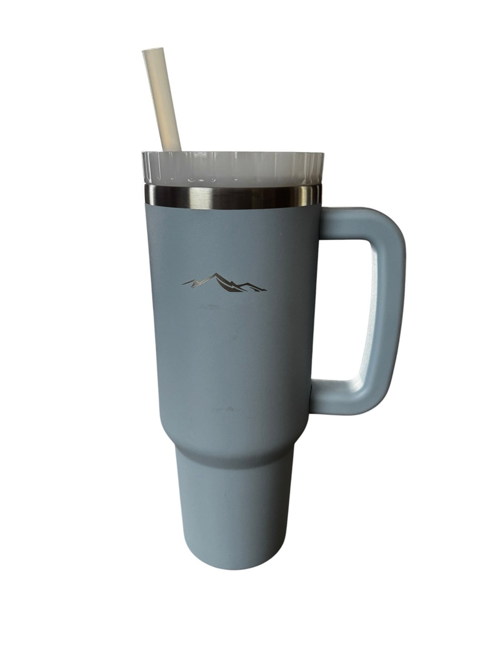 Adventuridge Blue/White Thermal Watrr Drink Bottle w Removable Straw